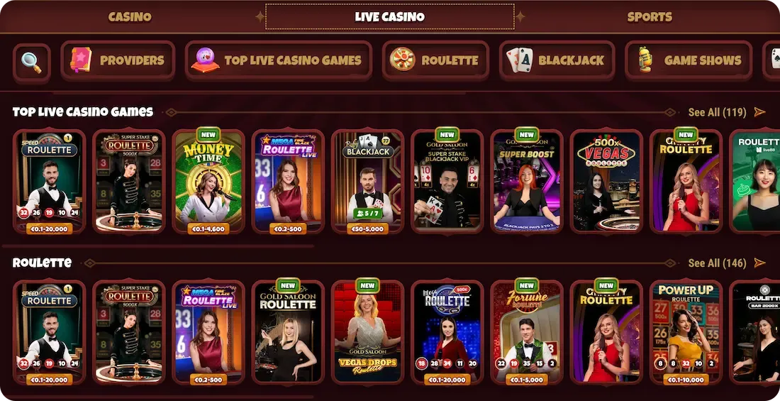 majestico live casino